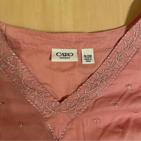 CATO WOMAN US plus size 18/20W. 100% cotton. Pink tunic top. - Picture 7 of 12